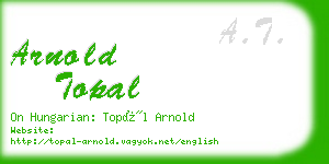 arnold topal business card
